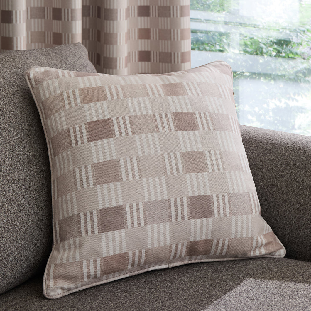 Wilson Check Filled Cushion - Natural