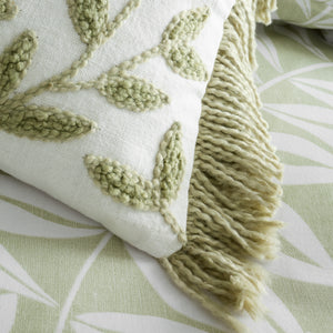 Tufted Sorrel Leaf Filled Cushion - Green