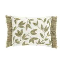 Load image into Gallery viewer, Tufted Sorrel Leaf Filled Cushion - Green
