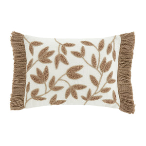 Tufted Sorrel Leaf Filled Cushion - Natural