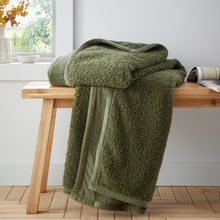 Load image into Gallery viewer, So Soft Velvet Boucle Throw - Olive Green
