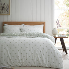 Load image into Gallery viewer, Brushed Polka Dot Duvet Set - Sage Green
