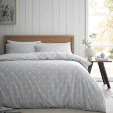 Load image into Gallery viewer, Brushed Polka Dot Duvet Set - Grey
