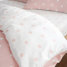 Load image into Gallery viewer, Brushed Cotton Polka Fitted Sheet - Pink
