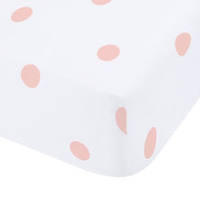 Load image into Gallery viewer, Brushed Cotton Polka Fitted Sheet - Pink
