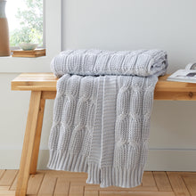 Load image into Gallery viewer, Chunky Marl Knit Throw - Silver
