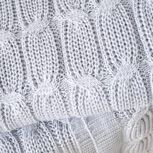 Chunky Marl Knit Throw - Silver