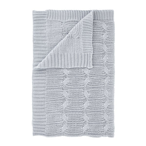 Chunky Marl Knit Throw - Silver