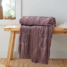 Load image into Gallery viewer, Chunky Marl Knit Throw - Plum
