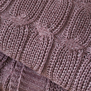 Chunky Marl Knit Throw - Plum
