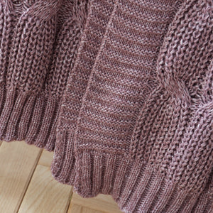 Chunky Marl Knit Throw - Plum
