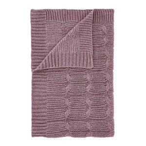 Chunky Marl Knit Throw - Plum