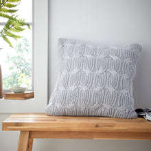 Load image into Gallery viewer, Chunky Marl Knit Cushion - Silver
