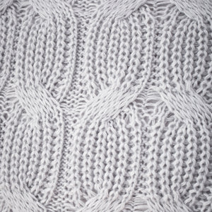 Chunky Marl Knit Cushion - Silver