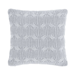Chunky Marl Knit Cushion - Silver