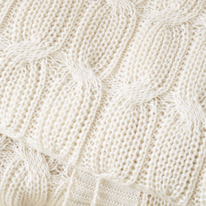 Chunky Marl Knit Throw - Cream