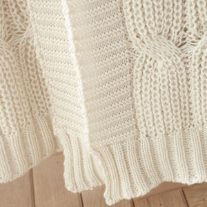 Chunky Marl Knit Throw - Cream
