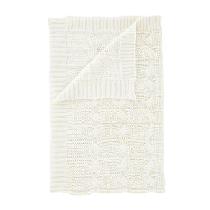 Chunky Marl Knit Throw - Cream