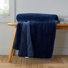 Load image into Gallery viewer, Glamour Fur Throw - Navy
