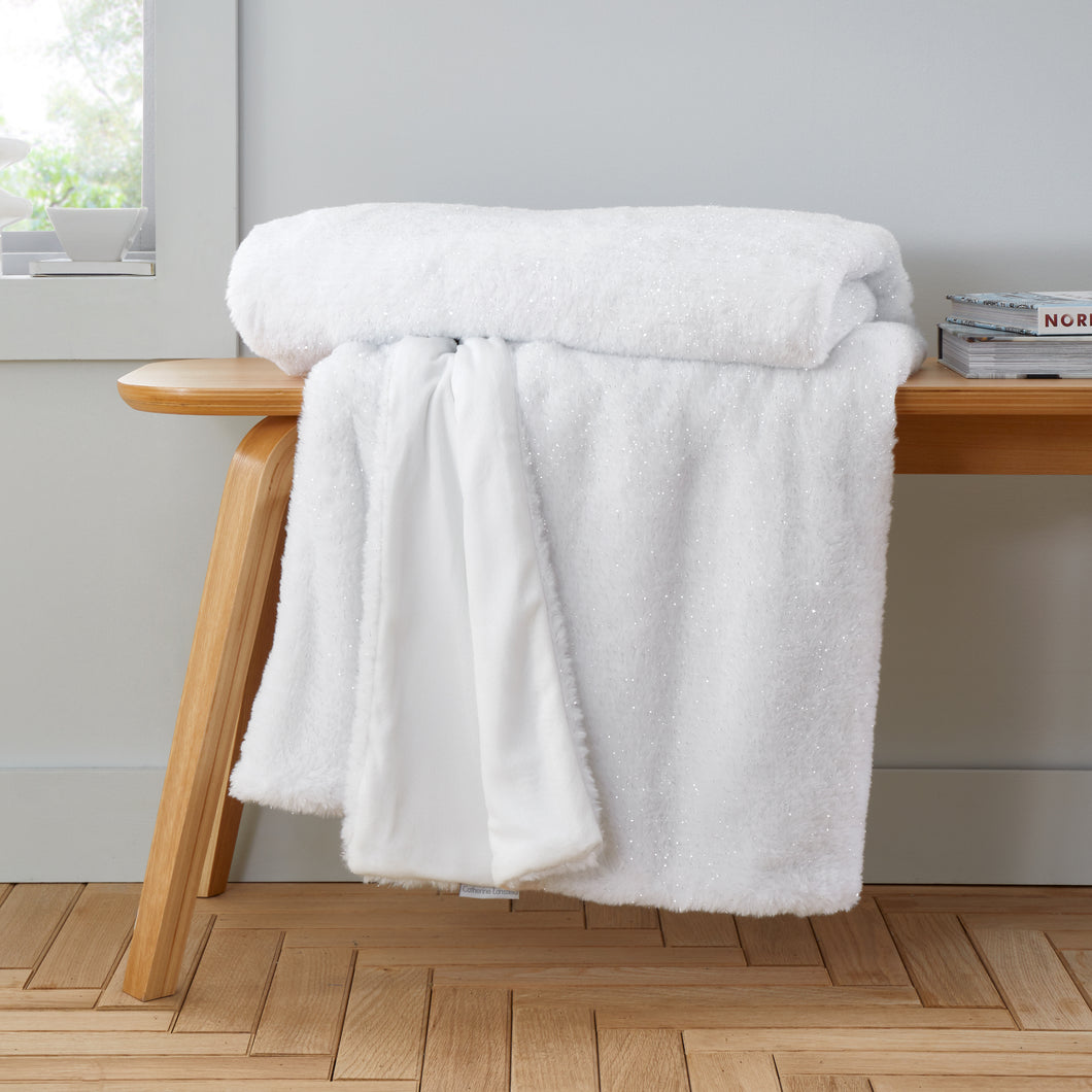 Glamour Fur Throw - White