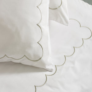 Scallop Border Duvet Set - Green
