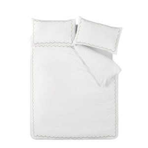 Scallop Border Duvet Set - Green