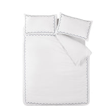 Load image into Gallery viewer, Scallop Border Duvet Set - Navy
