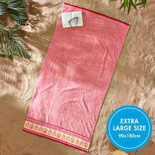 Load image into Gallery viewer, Beach Huts Extra Large Towel - Coral
