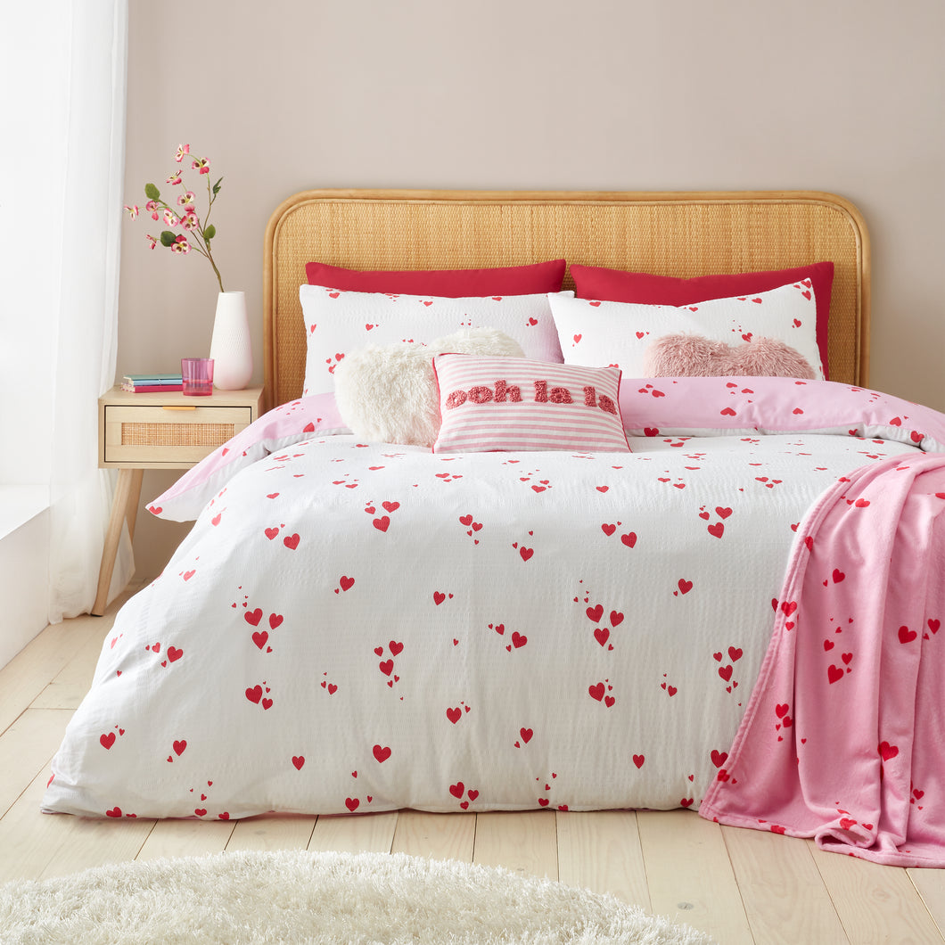 Seersucker Heart Duvet Set