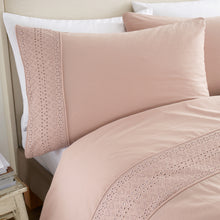 Load image into Gallery viewer, Broderie Anglaise Duvet Set - Blush
