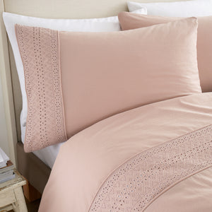 Broderie Anglaise Duvet Set - Blush