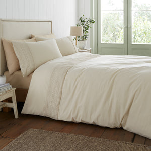Broderie Anglaise Duvet Set - Cream