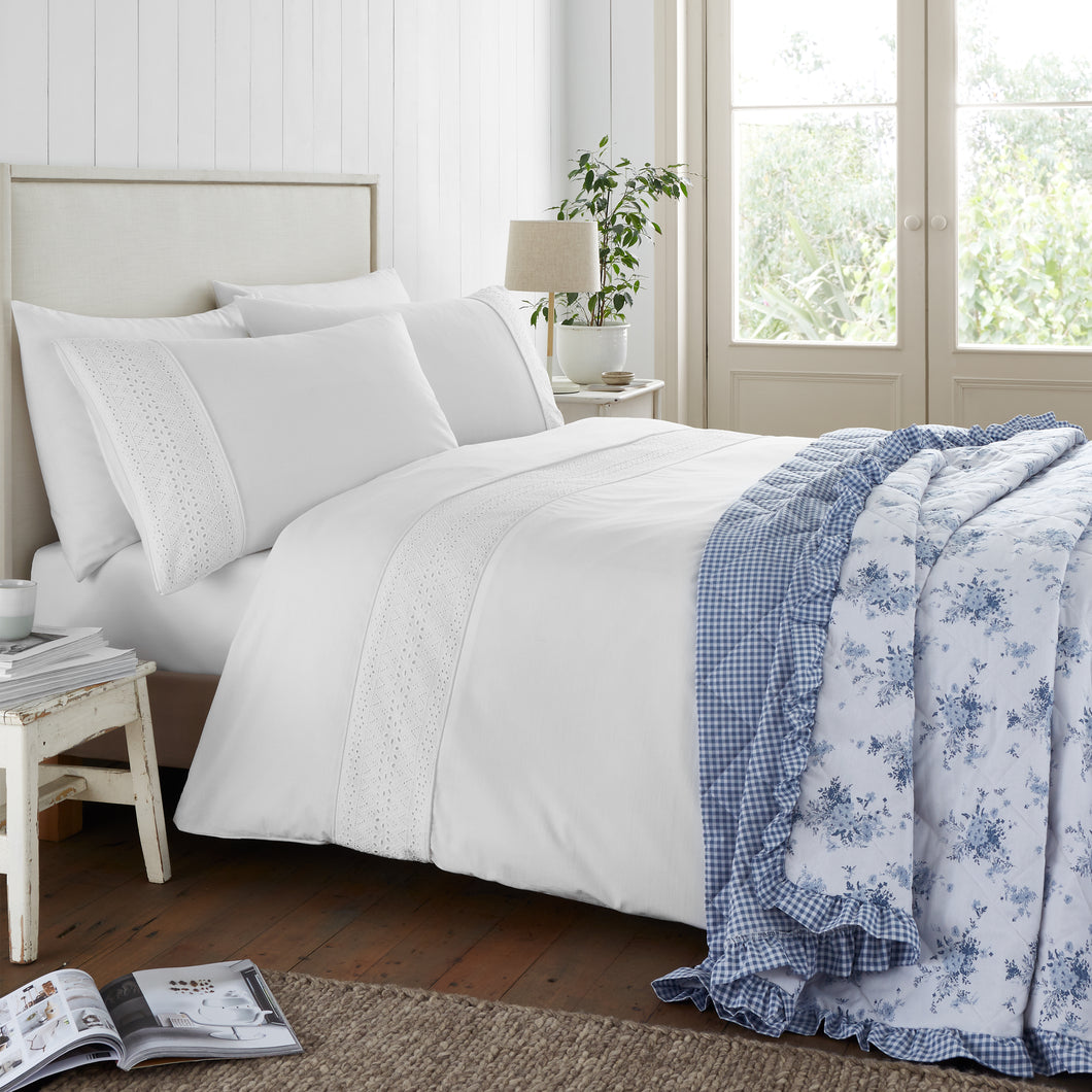 Broderie Anglaise Duvet Set - White
