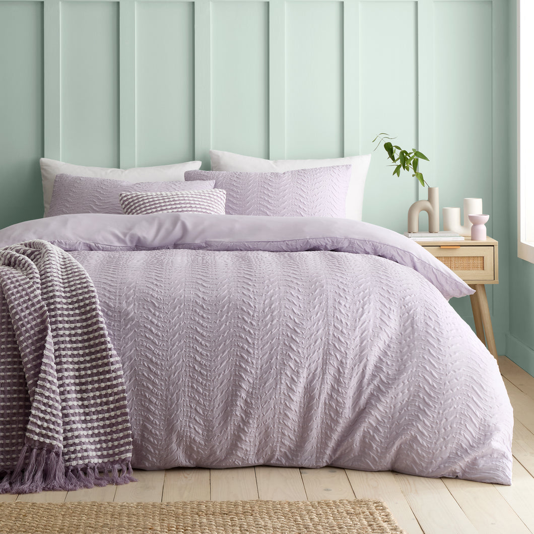 Heatset Wave Duvet Set - Lilac