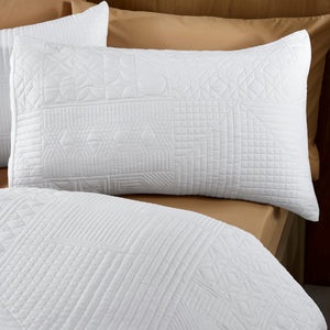 Folkstone Geo Duvet Set - White