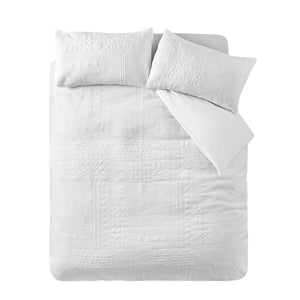 Folkstone Geo Duvet Set - White