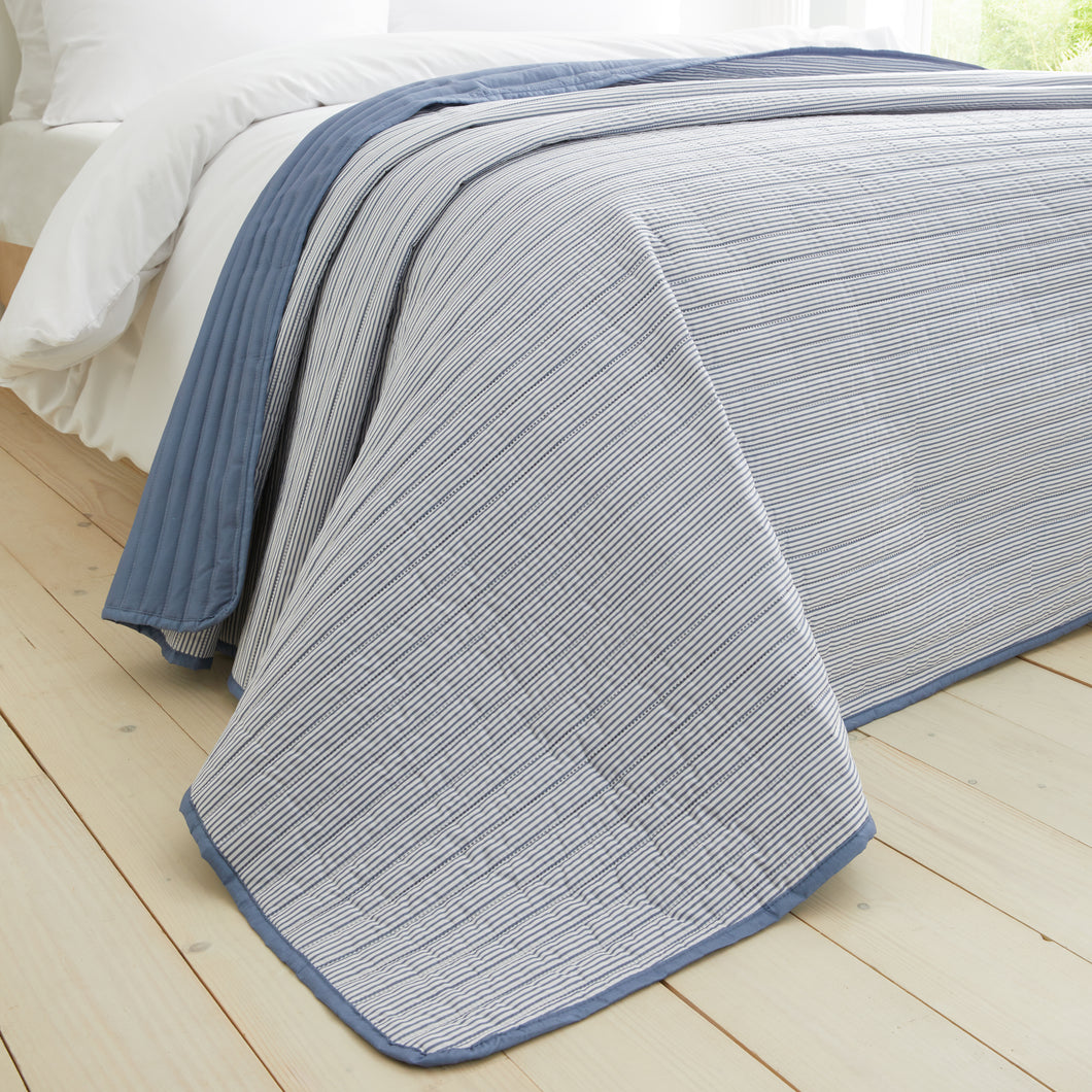 Stripe Bedspread - Blue