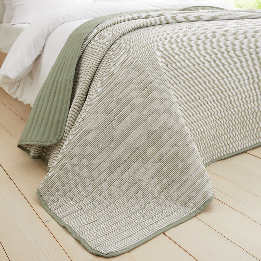Stripe Bedspread - Green