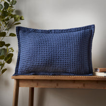 Load image into Gallery viewer, Jaipur Waffle Filled Bolster - Navy
