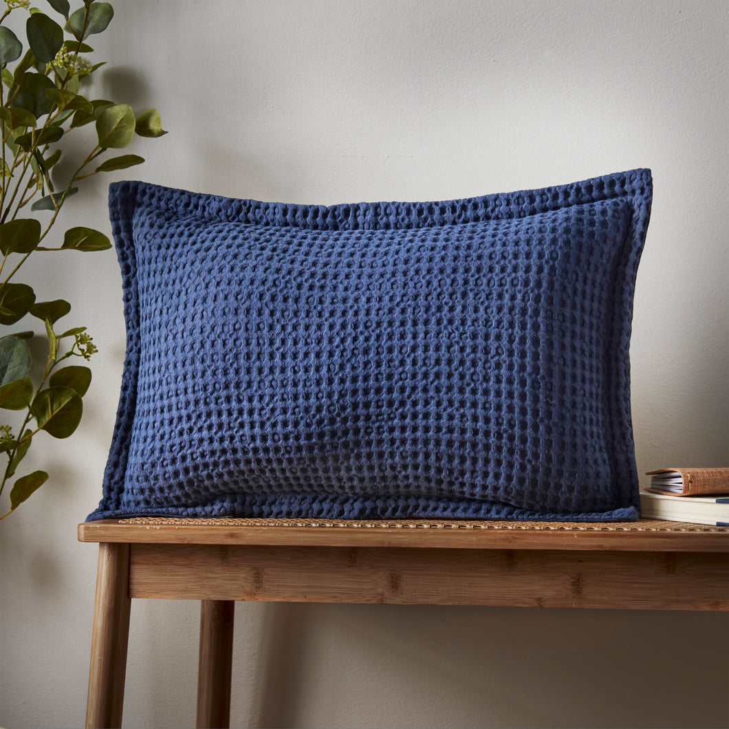 Jaipur Waffle Filled Bolster - Navy