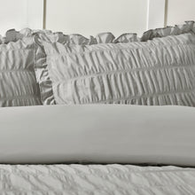 Load image into Gallery viewer, Seersucker Frill Duvet Set - Silver
