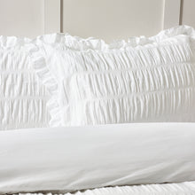 Load image into Gallery viewer, Seersucker Frill Duvet Set - White
