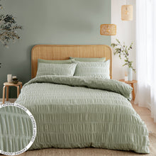 Load image into Gallery viewer, Seersucker Duvet Set - Sage Green
