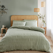 Load image into Gallery viewer, Seersucker Duvet Set - Sage Green
