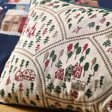 Load image into Gallery viewer, Christmas Ski Village Filled Cushion
