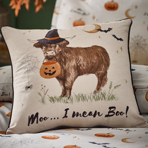 Halloween Highland Cow Cushion
