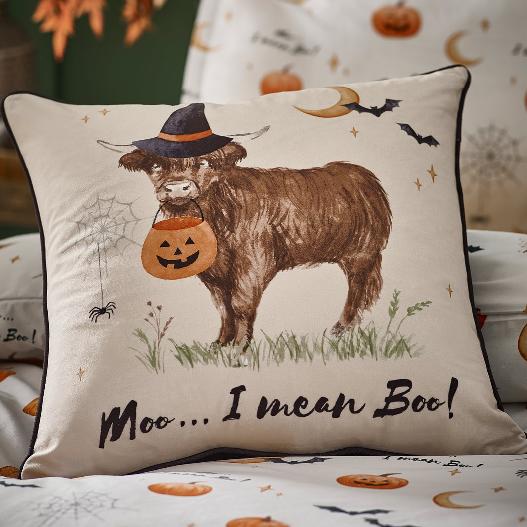 Halloween Highland Cow Cushion