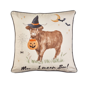 Halloween Highland Cow Cushion