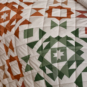 Autumn Patchwork Bedspread - Natural