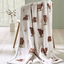 Load image into Gallery viewer, Angus Highland Cow Throw
